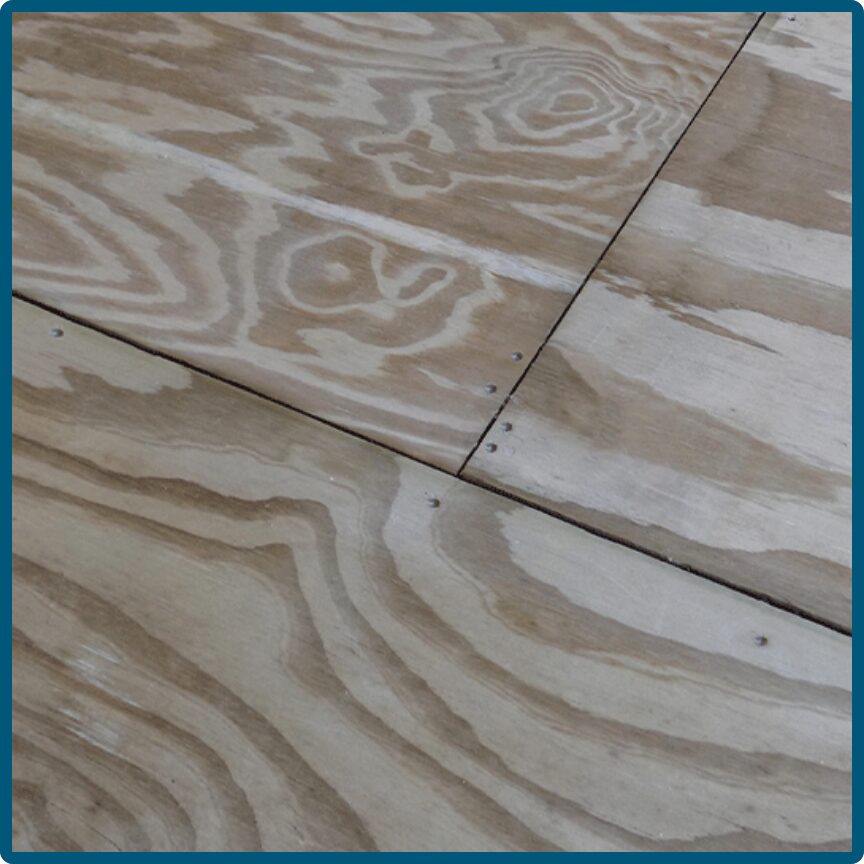 Treated square edge plywood flooring