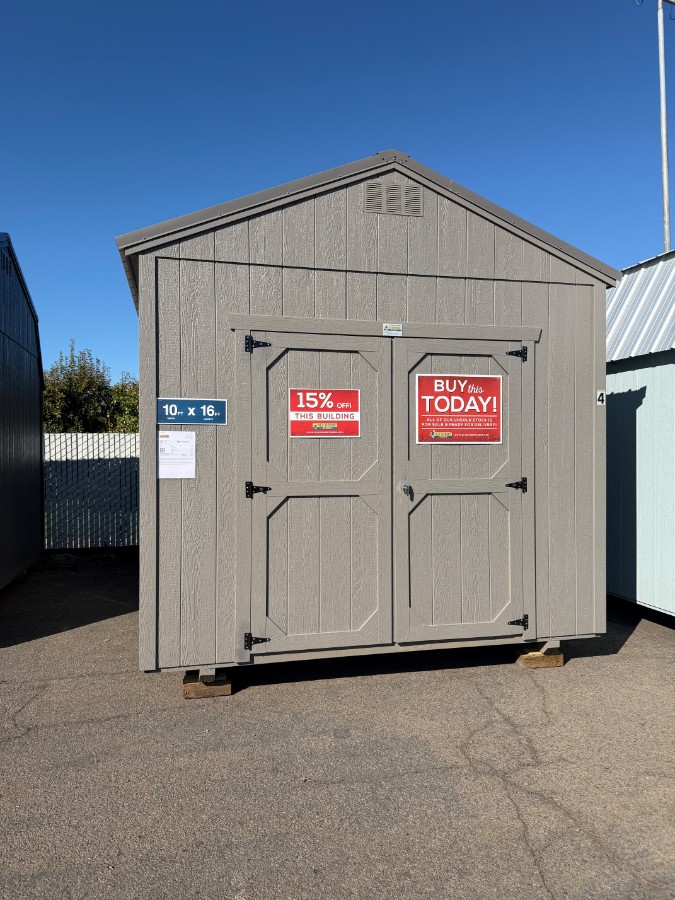 10x16 Utility Shed 8' Walls - Hood River Lot #4